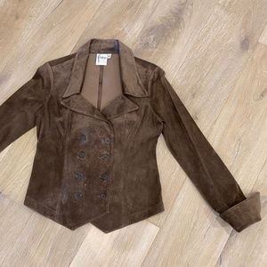 Brown Suede Double Breasted Shirt
